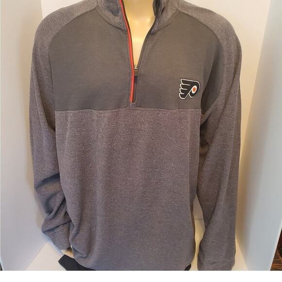 NHL Official Licensed Philadelphia Flyers Knit shirt 1/4 zipper Size Large NWT - Picture 1 of 11